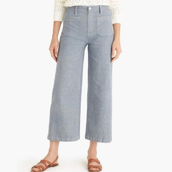 J.Crew Point Sur wide leg cropped trousers 28. Dark green - Picture 14 of 15